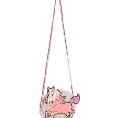 Billieblush Skuldertaske - Imiteret Pels - Ivory m. Hest