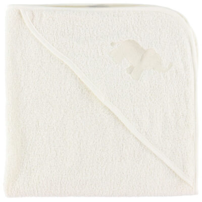 Nørgaard Madsens Babyhåndklæde - 75x75 cm - Off White m. Elefant