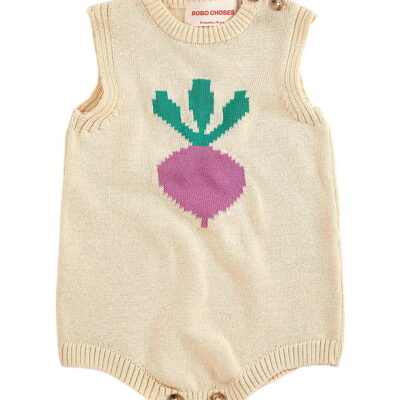 Bobo Choses Body u/� - Strik - Pixel Sugar Beet - Offwhite