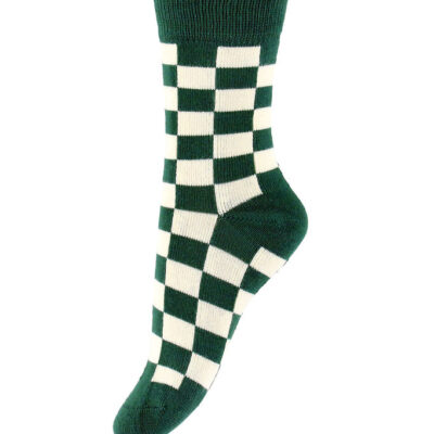 Minipop Strømper - Bambus - Emerald Green/Off White