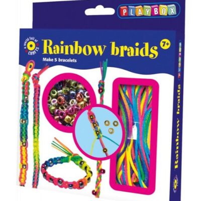 Playbox Armbåndssæt - Flet - 100 stk - Regnbue