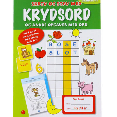 Bog - Skriv og stav med krydsord - Fra 7 år.
