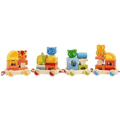 Djeco Aktivitetstog - 64 cm - 34 Dele - Multifarvet