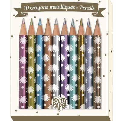 Djeco Farveblyanter - Mini - 10 stk. - Metallic