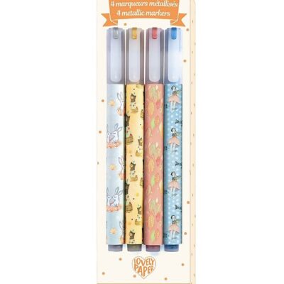 Djeco Tuscher - 4 stk. - Multifarvet m. Metallic