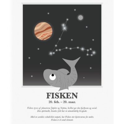 Kids by Friis Plakat - Stjernetegn - Fisken