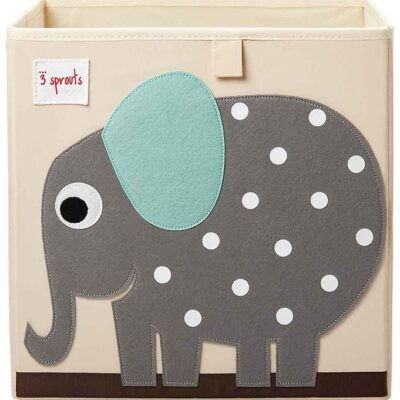 3 Sprouts Opbevaringskasse - 33x33x33 - Elefant