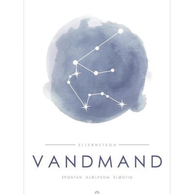 Citatplakat Plakat - A3 - Stjernebillede - Vandmand - Blå