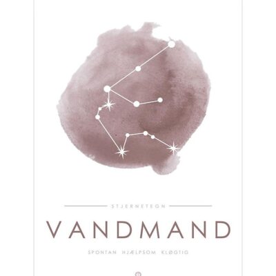 Citatplakat Plakat - A3 - Stjernebillede - Vandmand - Lyserød