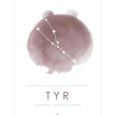 Citatplakat Plakat - A3 - Tyr - Lyserød
