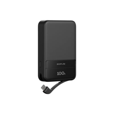 EcoFlow Rapid Magnetisk Powerbank 10000 mAh – Sort – Ekstra Kapacitet & Hurtig Opladning