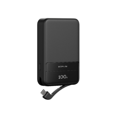 EcoFlow Rapid Magnetisk Powerbank 5.000 mAh – Sort – Hurtig Opladning & Elegant Design