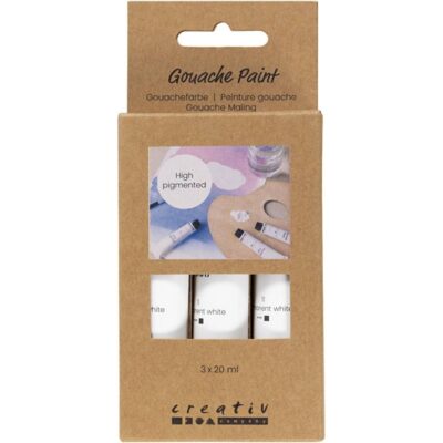 Creativ Company - Gouache maling - hvid - 3x20 ml