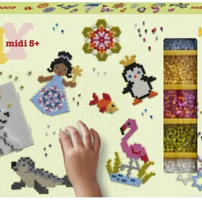 Hama - gaveæske ca. 6.000 perler + 3 plader