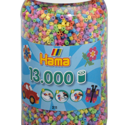 HAMA Perler - Midi - 13.000 perler i dåse - Pastel Mix