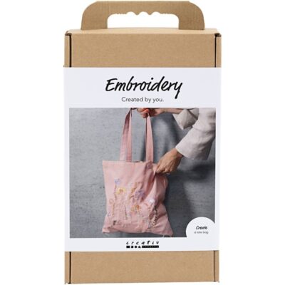Kreativt sæt med broderi - mulepose - soft rose