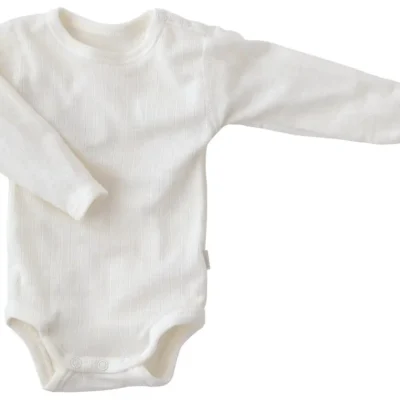 Lang Ærmet Body i Rib - Joha Uld - Natur - 70
