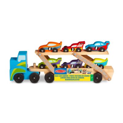 Melissa & Doug - Biltransporter "Mega Racerbiler" Sæt