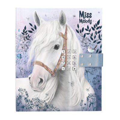 Miss Melody - Dagbog m/kode og musik, blå