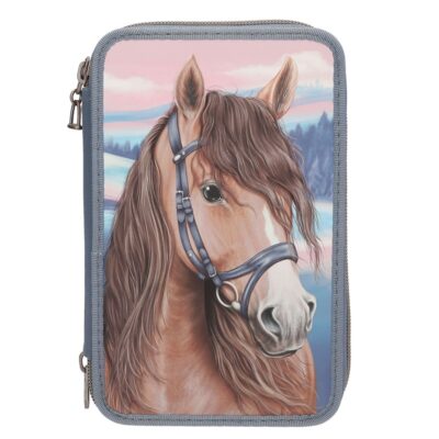 Miss Melody - Trippel Penalhus med 3D effekt - smoky blue