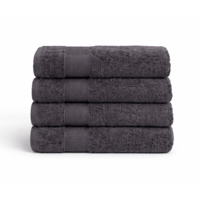 Egyptisk bomulds håndklæde - 100% egyptisk bomuld - Badehåndklæde 70x140 cm - Orkidé - Antracit grå