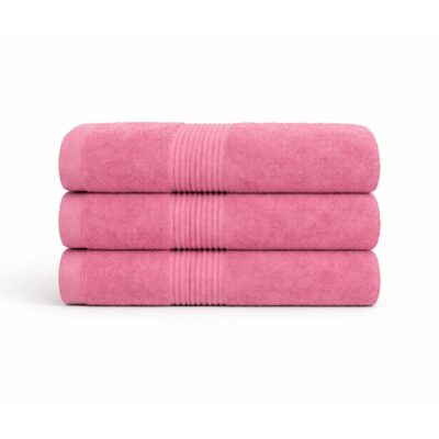 Bomulds håndklæde - 100% bomuld - 50x100 cm - Rosa