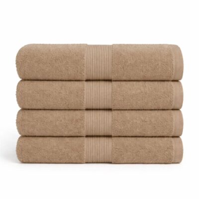 Bomulds håndklæde - 100% bomuld - Badehåndklæde 70x140 cm - Sand