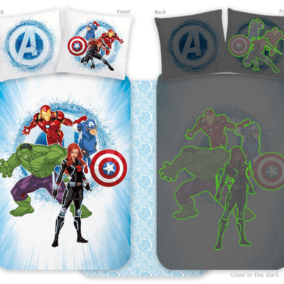Sengetøj - Juniorstørrelse 100 x 140 cm - Avengers 91 Glow