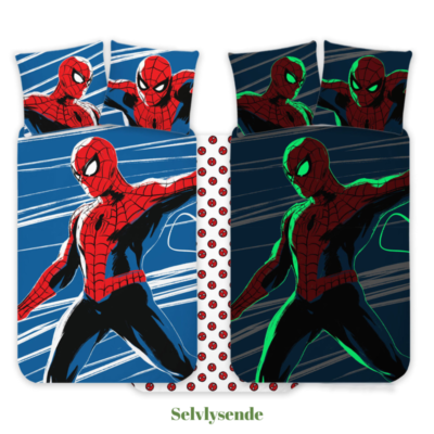 Sengetøj - Juniorstørrelse 100 x 140 cm - Spiderman 1053 Glow