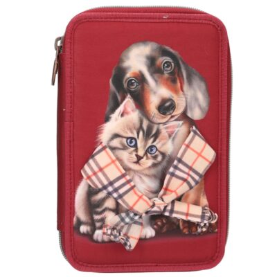 TOPModel - Dobbelt Penalhus FUR EVER FRIENDS - Deep, Warm Red