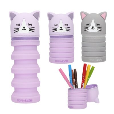Topmodel - Silicone Penalhus BLOOMING KITTY - Grey and Purple