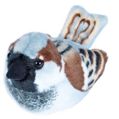 Wild Republic - Plys Bird With Sound 18 cm Gråspurv