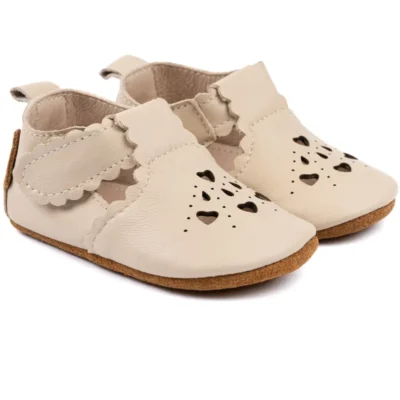 Prewalker Læder Sandal hjerte - WHITE SWAN - 24-36 MDR.