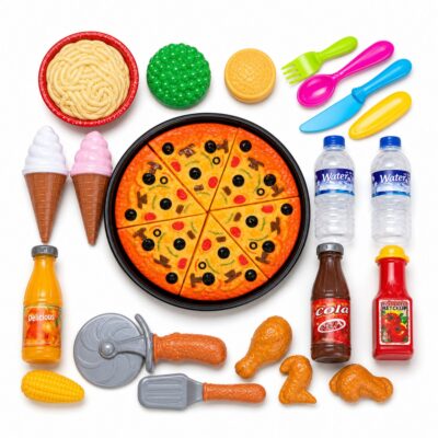 Legemad pizza med velcro 41x31x5 cm - 30 dele