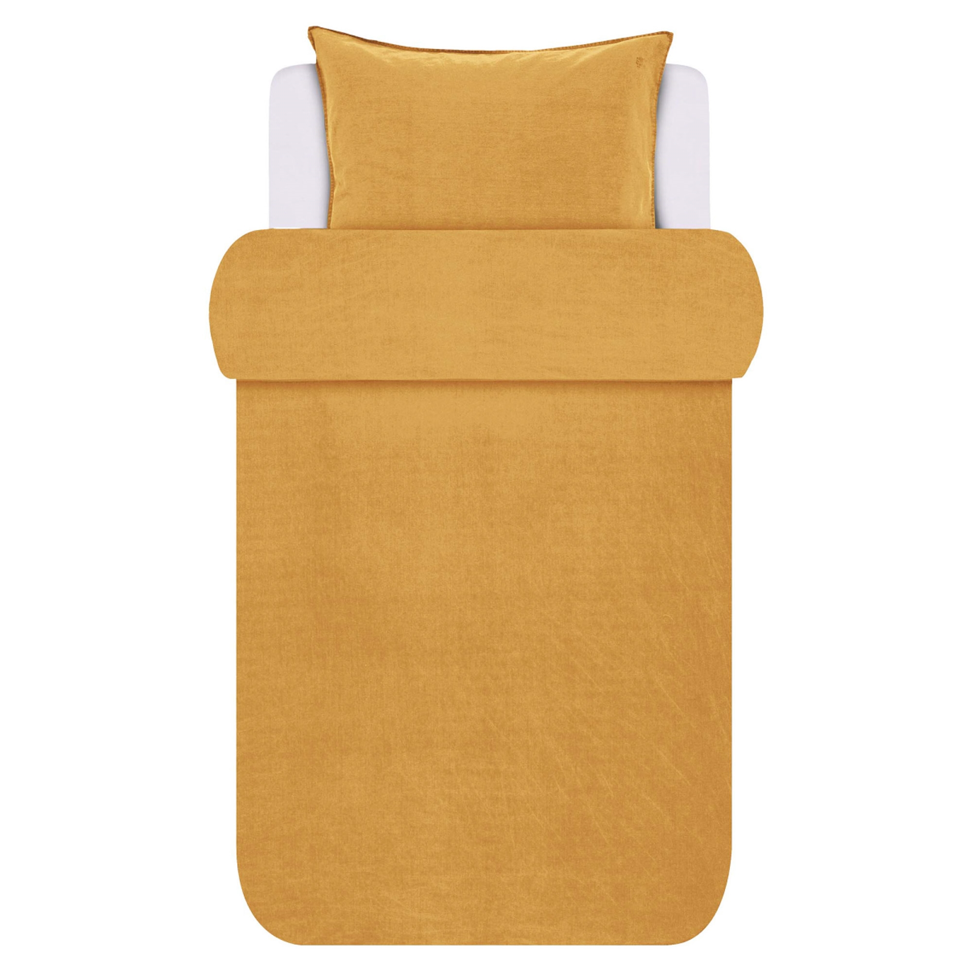 Marc O'Polo sengetøj - 140x220 cm - 100% Enzymvasket bomulds sengesæt - Senja Golden Yellow sengelinned