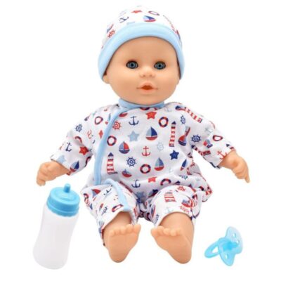 Little Treasure drenge dukke med sut og sutteflaske - 38 cm