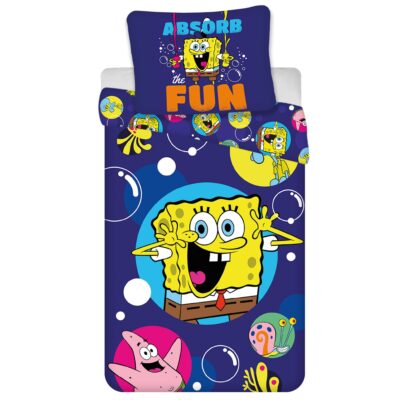 SvampeBob sengetøj - 100% bomuld - Børnesengetøj 140x200 cm