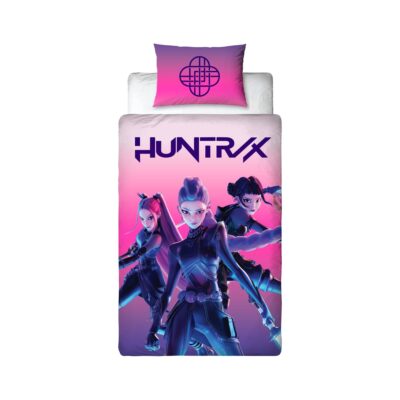 Huntrix sengetøj - 100% bomuld - Børnesengetøj 140x200 cm - KPop Demon Hunters