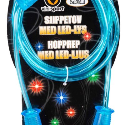 Sjippetov med LED-lys 215 cm - Blå