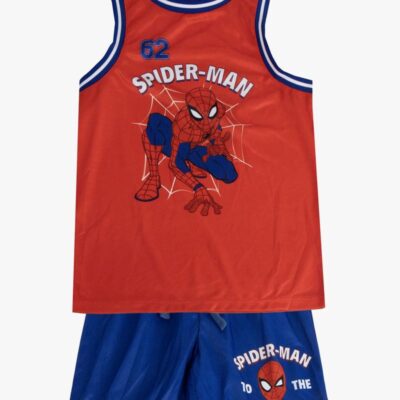 Marvel Spider-Man Tanktop & Shorts Sportsgrene Sæt, Blå/Rød, 128-134