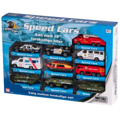 Speedcar 10 stk. køretøjer - Udryknings køretøjer
