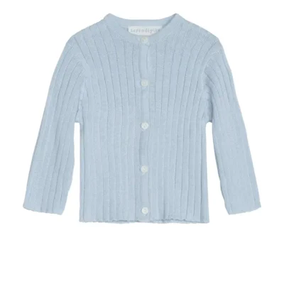 Rib Cardigan - Lyseblå - 68