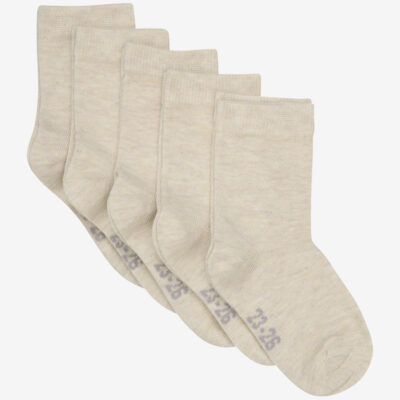 Ankel Sokker -Solid (5-pack) - Sand Melange - 23/26