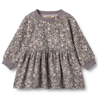 Dorthea Jersey Kjole - Purple stone flowers - 6 MDR.