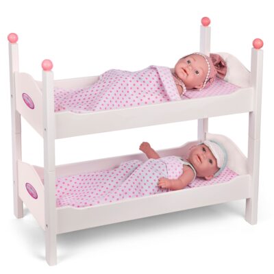 Dukke senge - Køjeseng i træ 51x43x27 cm - Passer til 30-40 cm dukker