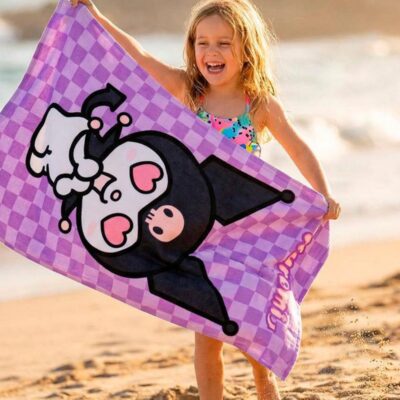Hello Kitty Kuromi Strandhåndklæde, Lilla