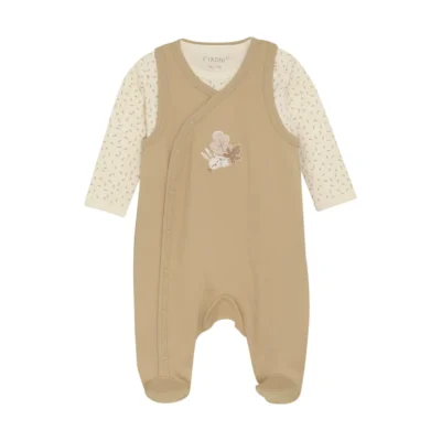 Body langærmet m. Romper - Sesame - 62