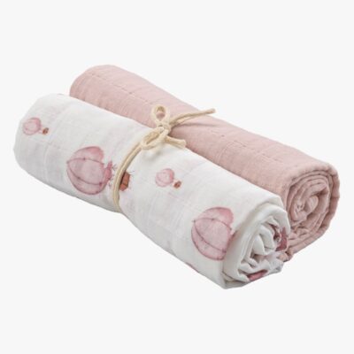 Borganäs Musselin Tæpper Balloner 70x70 2-pak, Pink