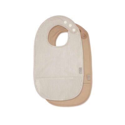 Cam Cam Copenhagen Hagesmække m. Lomme - 2-pak - Classic Stripes Camel