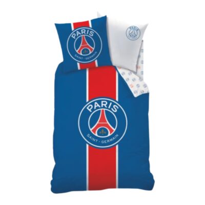 PSG sengetøj - 100% bomuld - Børnesengetøj 140x200 cm - Lyseblåt Paris Saint Germain sengetøj